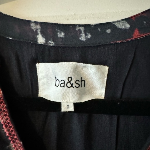 NEW BA&SH Isolde Dress Black Red Tie Dye Maxi Print Size 0 (Retail $420) NWOT - Picture 9 of 9